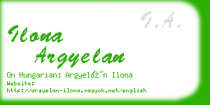 ilona argyelan business card